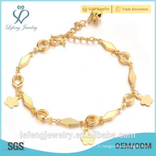 Bijoux en gros bracelet en mariage plaqué or avec cloches